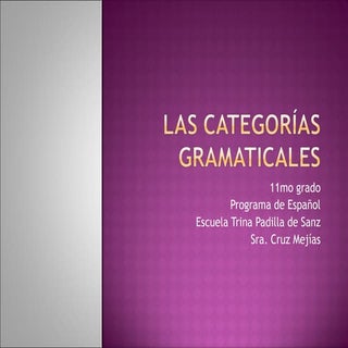 Las categorías gramaticales
