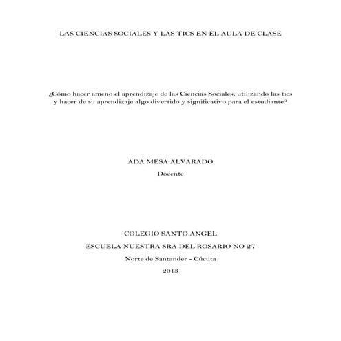 Las ciencias sociales y las tics en el aula de clase | PDF