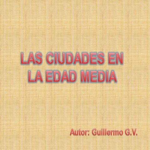 Las ciudades en la edad media