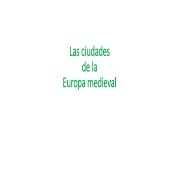 Las ciudades en la edad media (fichas) 2º ESO