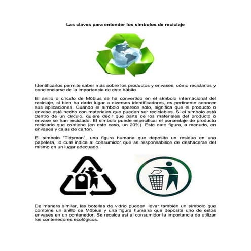 Las claves para entender los símbolos de reciclaje