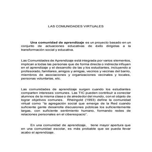 Comunidad de aprendizaje | PPTX