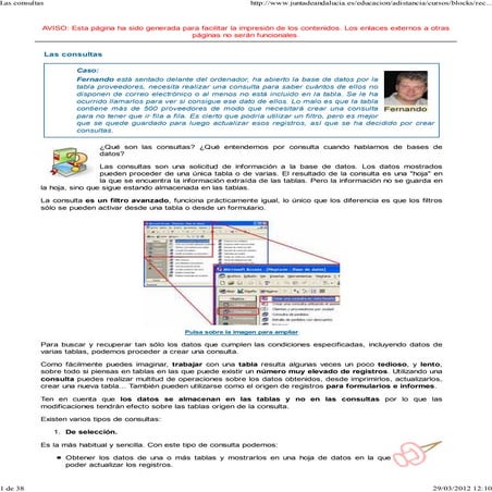 consultas en Access no coincidentes | PDF