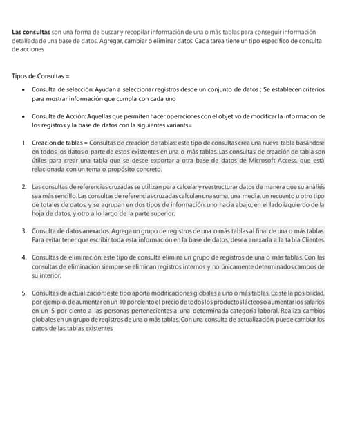 Las consultas en access 2016