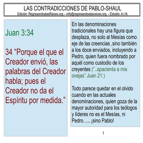 Las contradicciones de Pablo-Shaul