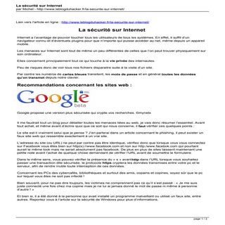 La sécurité sur internet