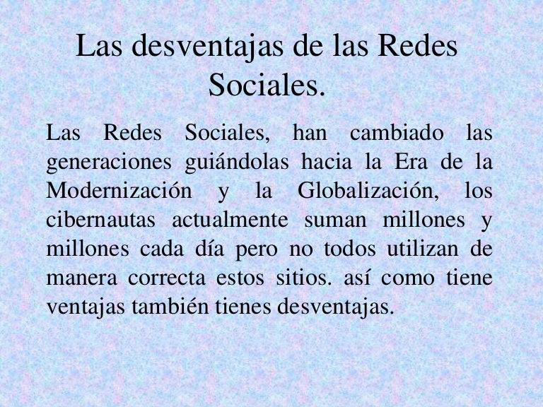 Las desventajas de las redes sociales