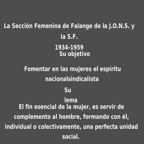 La sección femenina