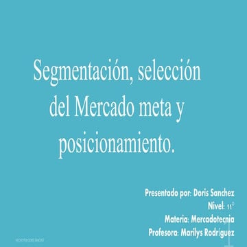 Segmentación y posicionamiento | PPT