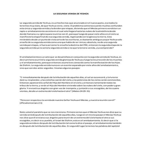 La segunda venida de Yeshúa (Erick Vivanco)