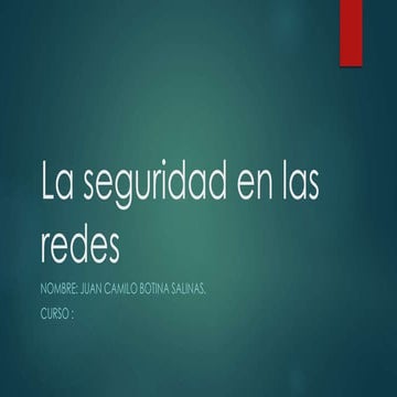 La seguridad Informatica en las Redes Sociales | PPTX