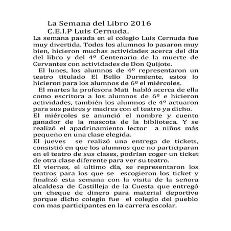 La semana del libro 2016 sexto A