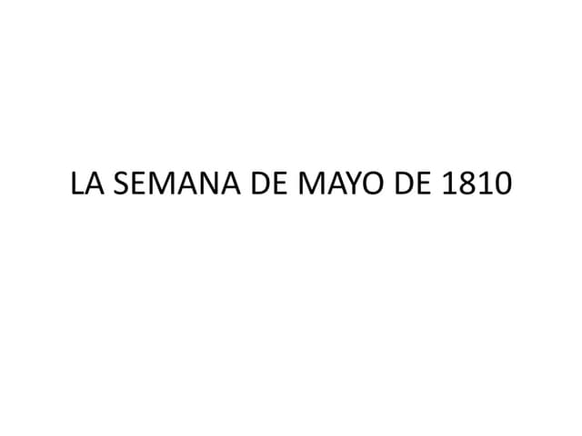 La semana de mayo de 1810