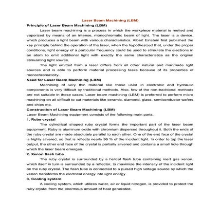 Laser beam machining