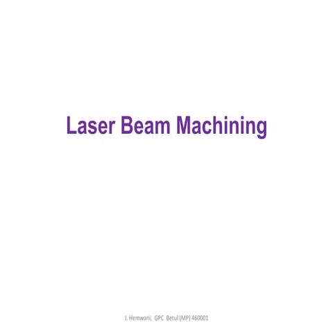 Laser beam machining pdf