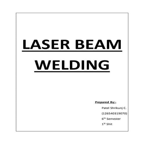 Laser beam welding