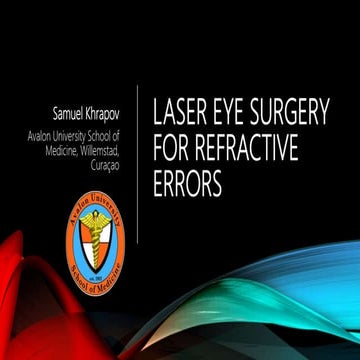 Laser Eye Surgery For Refractive Errors Pptx