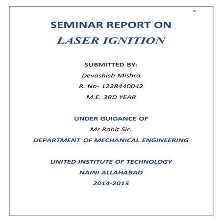 Laser ignition report