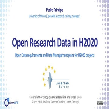 Open Research Data in H2020 and the Data Management plans requirements (Laser...