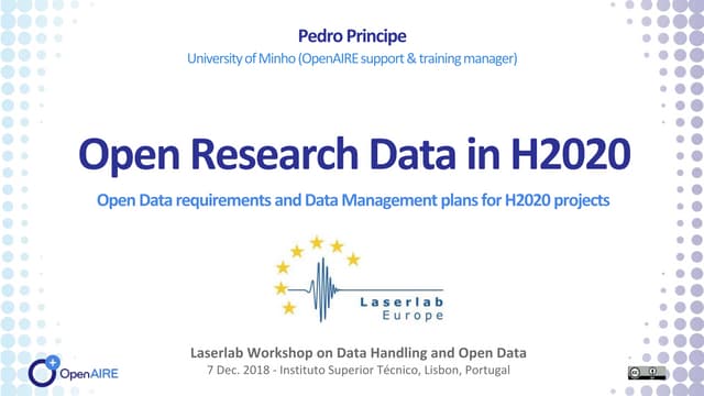 Open Research Data in H2020 and the Data Management plans requirements (Laser...