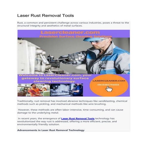 Laser Rust Removal Tools | DOCX