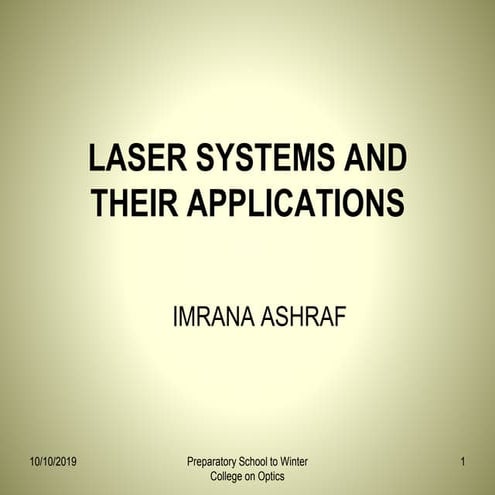Lasers introduction and explanation 