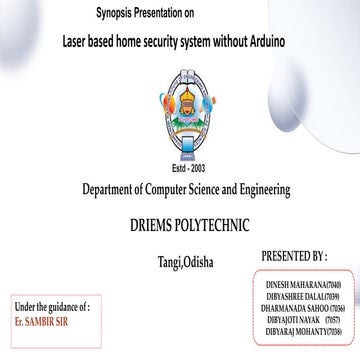 A PROJECT REPORT On LASER SECURITY ALARM SYSTEM | PDF