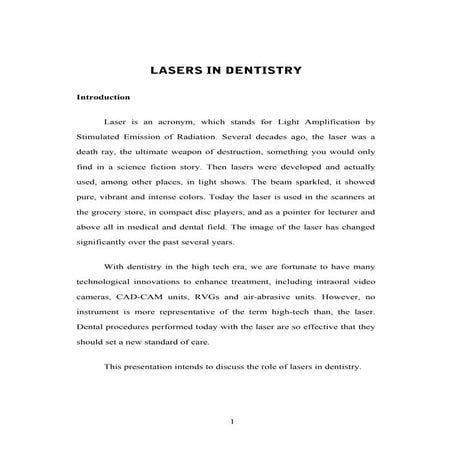 Lasers in dentistry1/ orthodontic course by indian dental academy