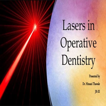 Lasers in operative dentistry