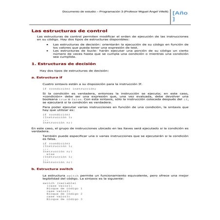 Las estructuras de control