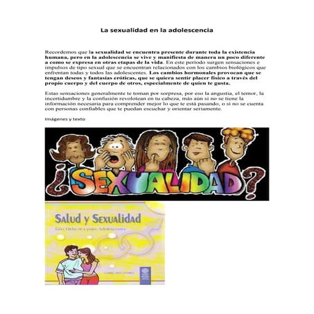 La sexualidad en la adolescencia
