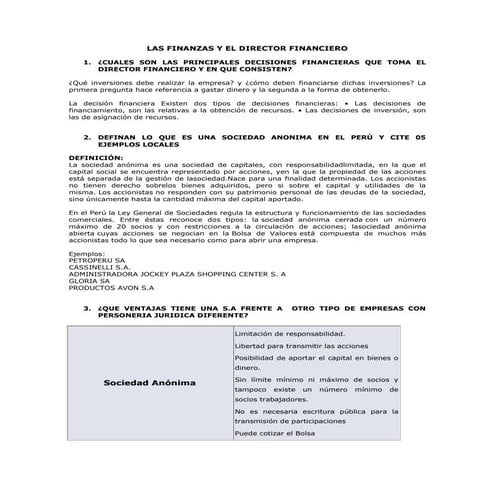 Las finanzas y el director financiero   sem1