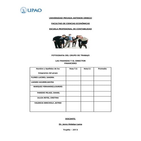 Las finanzas y el director financiero (trabajo uno)