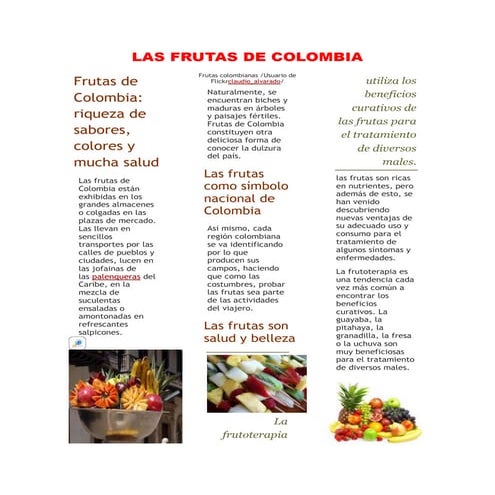 Las frutas de colombia | DOCX