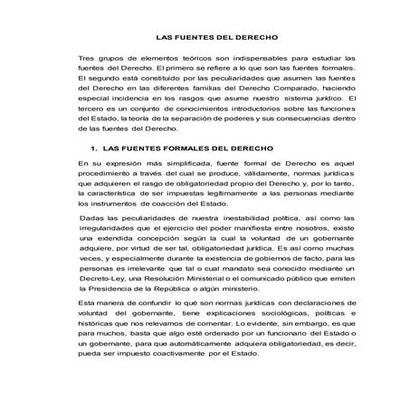 Las fuentes del derecho