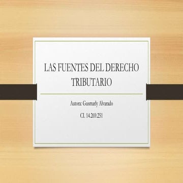 Las fuentes del derecho tributario