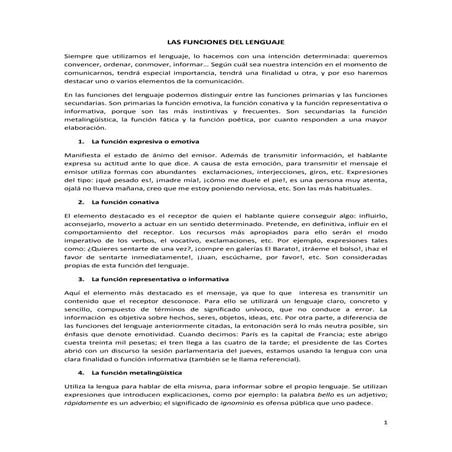 Funciones del lenguaje y tipos de textos | PDF