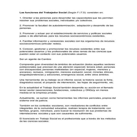 Las funciones del trabajador social
