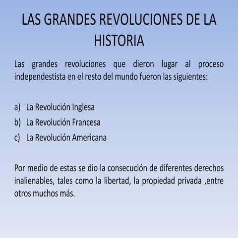 Las grandes revoluciones de la historia