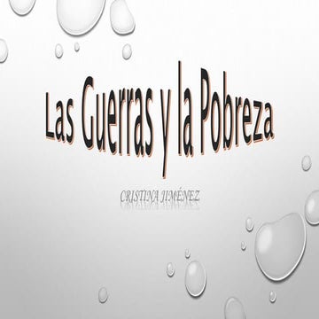 Las guerras y la pobreza