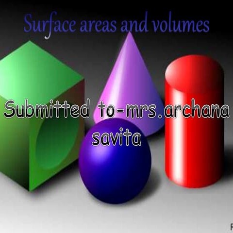 surface area and volume class 10