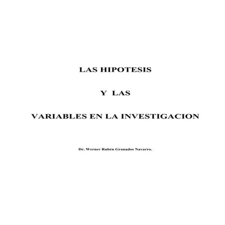 Las hipotesis y las variables