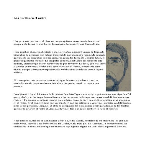 Las huellas en el rostro