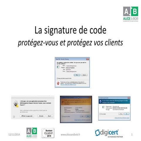 La signature de code - Code signing
