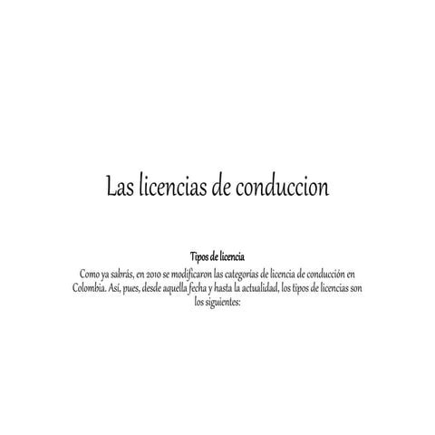 Las licencias de conduccion