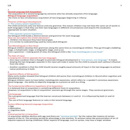 Language Acquisition