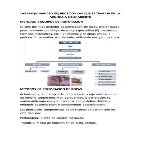 Las maquinarias y equipos con las que se trabaja en la minería a cielo abierto