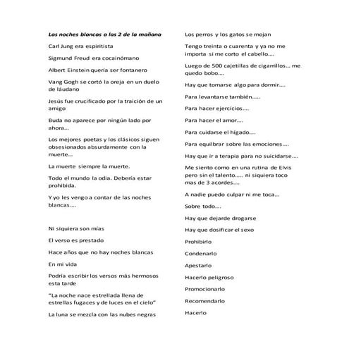 Las noches blancas a las 2 de la mañana