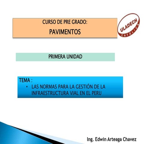 Las normas para la gestión de la infraestructura vial en el peru