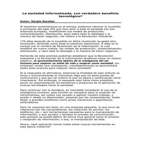 La Sociedad Informatizada